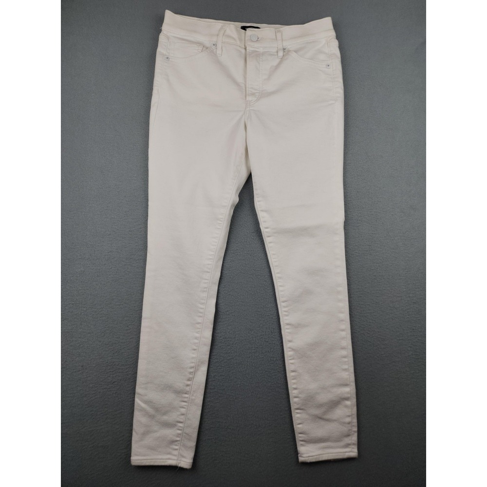 Express Jeans Womens 8L White Mid Rise Skinny Stretch Denim Pants Casual